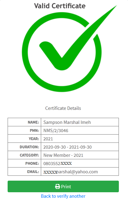 Verified Certificates